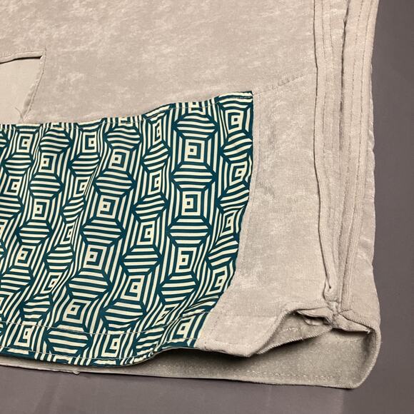 Lovesac Pillow Cover Geometric Pattern Gray Blue Large 33x27 Replacement Velour - Picture 2 of 16